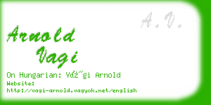 arnold vagi business card